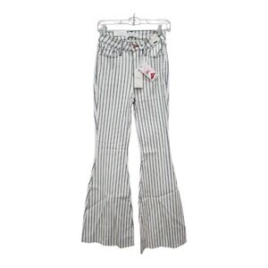 NWT Judy Blue Jean Womens 0/24 Tall Stripe Super Flare High‎ Rise Stretch Denim